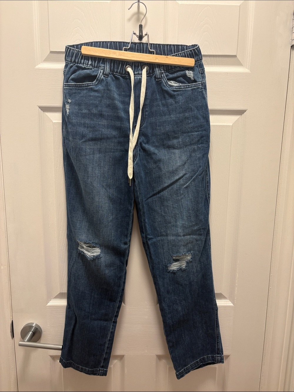 Aerie women Blue Distressed Drawstring Jeans